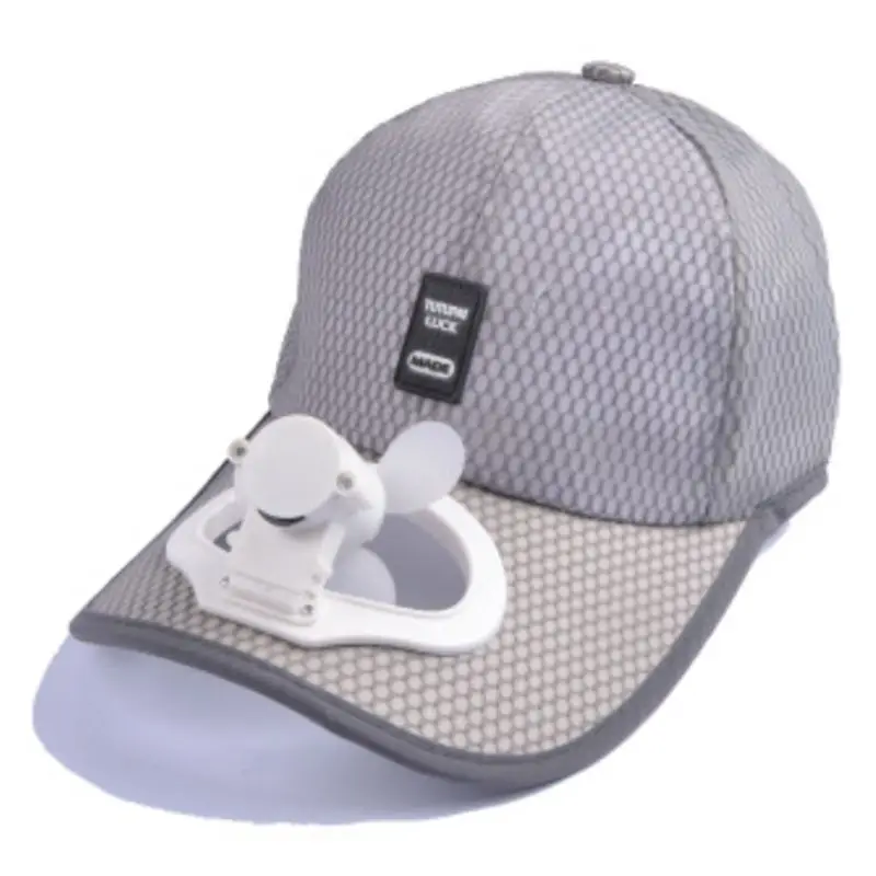 Adult Summer Sunscreen Baseball Cap with USB Rechargeable Mini Cooling Fan Breathable Mesh Adjustable Snapback Hat