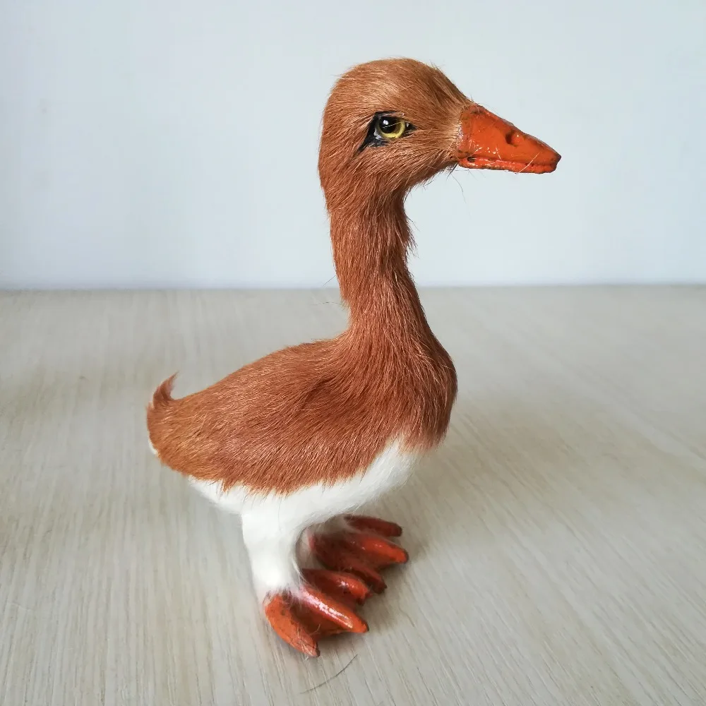 Brinquedo da vida real pato selvagem modelo duro 13x12cm, plástico & peles pato adereço artesanato decoração para casa brinquedo do bebê presente de natal w2069