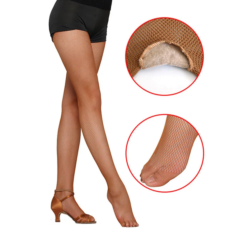 Women Sexy Fishnet Tights Mesh Pantyhose Ballroom Latin Dance Elastic Sexy Stockings Big Size Women's Nylon Stockings Hosiery