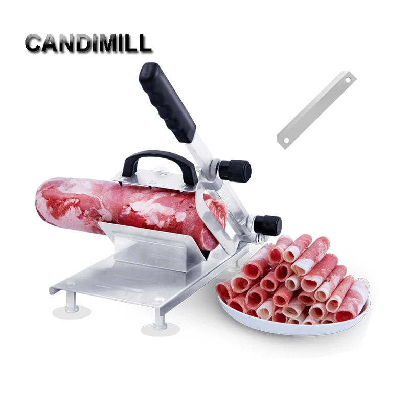 CANDIMILL Manual Lamb Slicer Household Frozen Meat Cutting Machine Ham Beef Mutton Rolls Vegetable Cutter