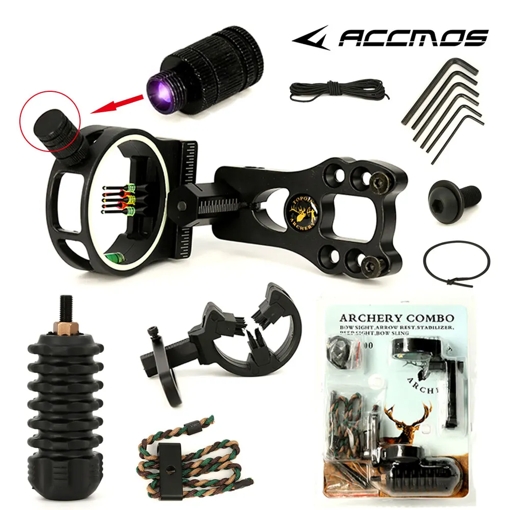 Topoint  TP1000 Archery Upgrade Combo Bow Sight Kits Arrow Rest Stabilizer for hunting Recurve/Compound Bow Accessories