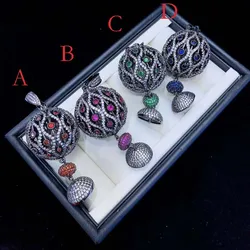 1pcs 30X60MM Women's High Quality Golden plated Paved CZ Classic jewelry accessories with spherical zircon