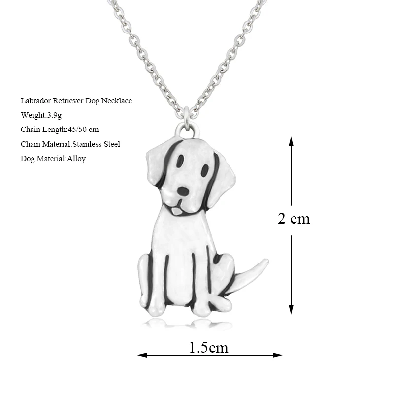 Labrador Retriever & Golden Retriever Dog Pendant Necklace For Women Stainless Steel Long Chain Necklace Kids Friendship Jewelry