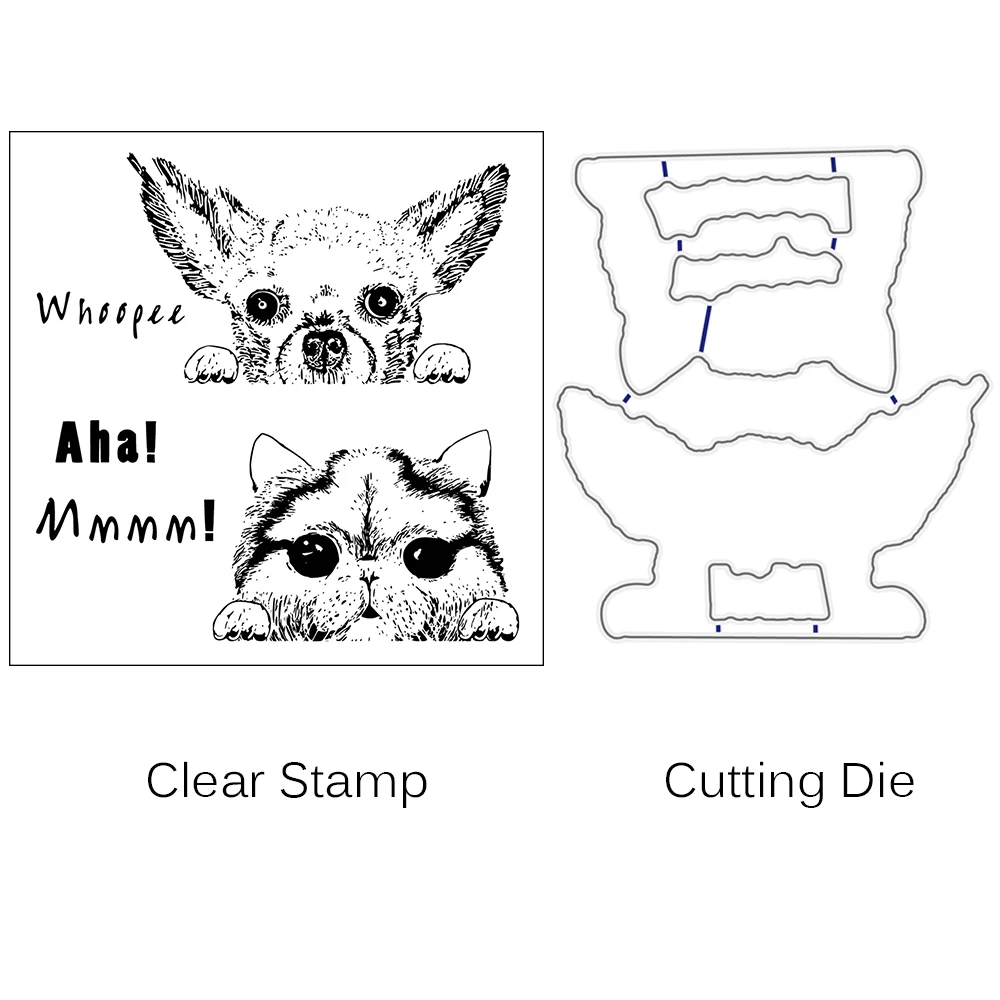 DABOXIBO Cute Dog Metal Cutting Dies Clear Stamps Mold For DIY Scrapbooking Cards Making Decorate Crafts 2020 NEW