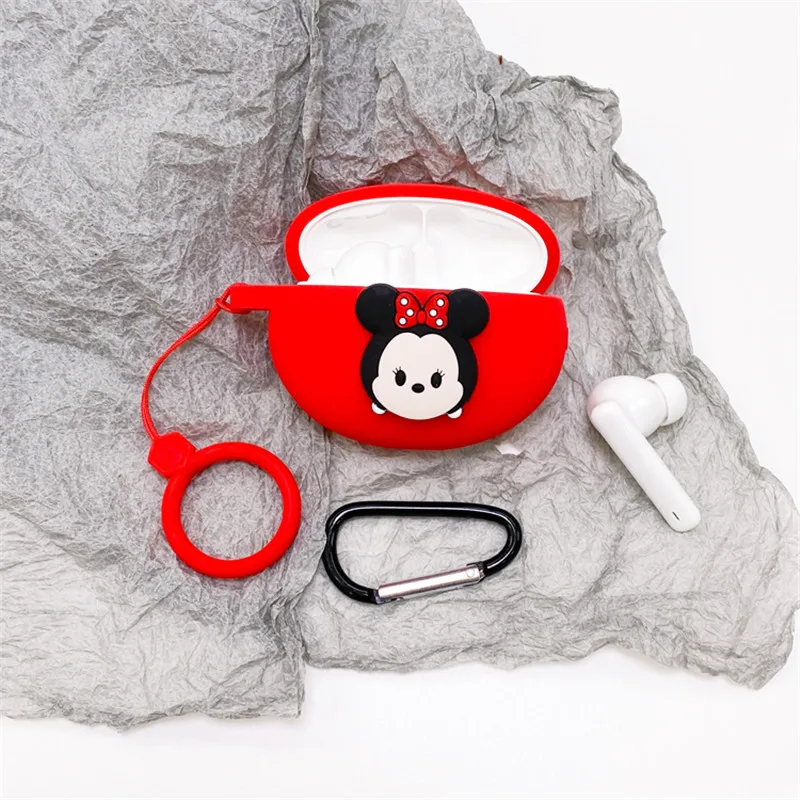 الكرتون ديزني سماعة سيليكون غطاء القضية لهواوي Freebuds 4i سماعة حامي شل اكسسوارات ل Freebuds 4i مع هوك