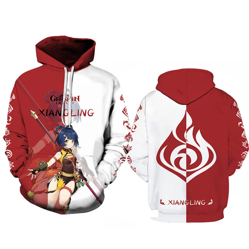 Game Genshin Impact Xiao Anime Fashion 3d Print Men Women Long Sleeve Hoodie Slim Boy Girl Cosplay Oversized Hoodie Sweatshirt