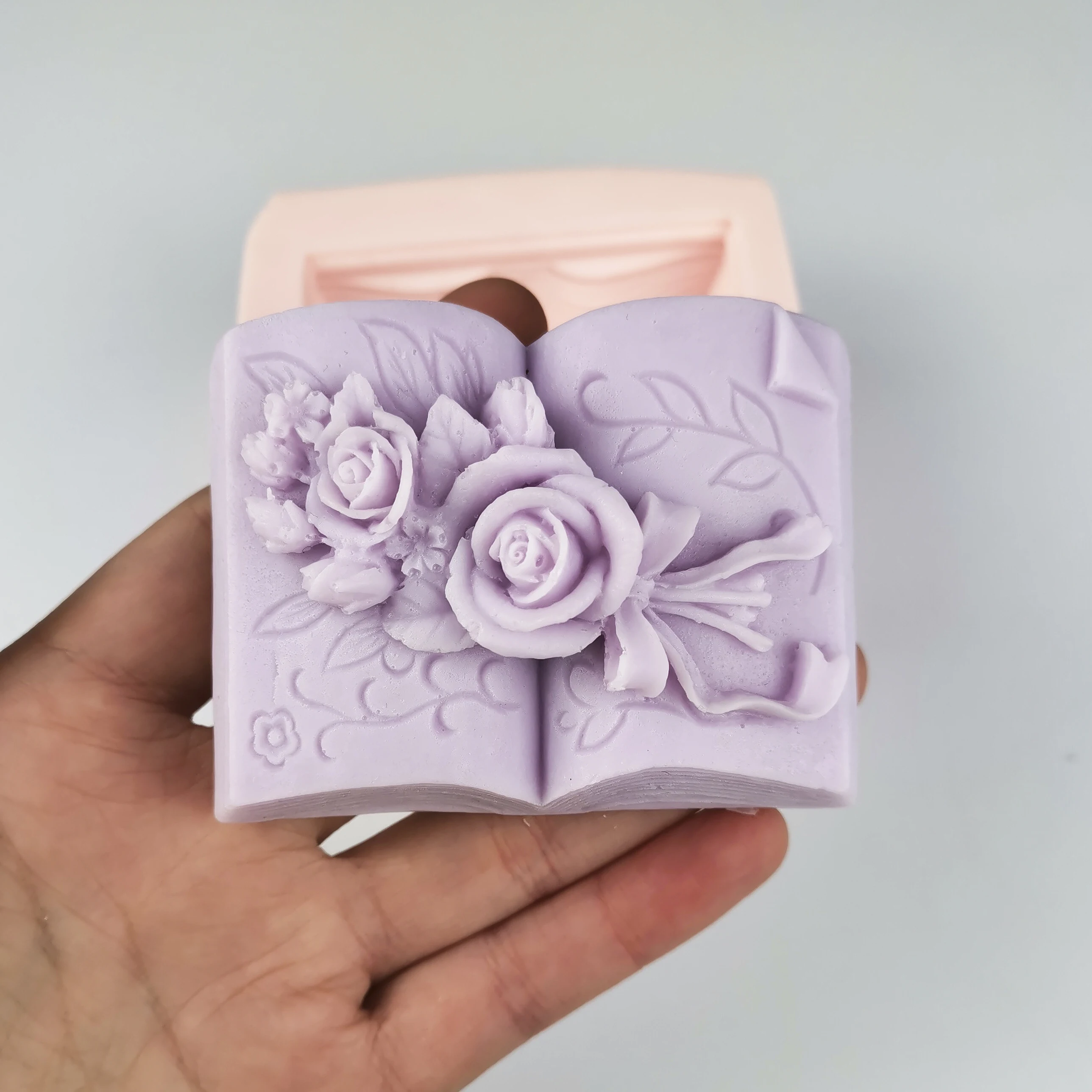 PRZY Mould Silicone The Book Of Flowers And Roses Soap Molds Fondant Soap Molds Handmade Mold Clay Resin Candle Mould