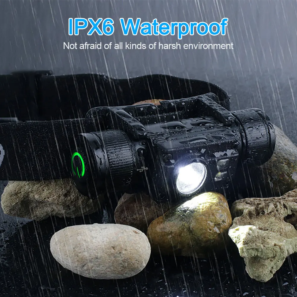 1000lums Hands-free White/Green/Red LED Headlamp L2+XPE 18650 Rechargeable Lamp 7 Modes Fishing Head Light Tactical Torch