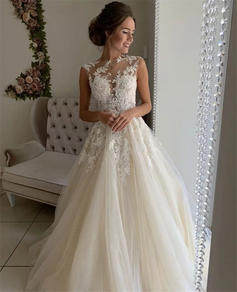 Vestido de Novia Largo de Satén, Traje de Boda Formal y Sencillo