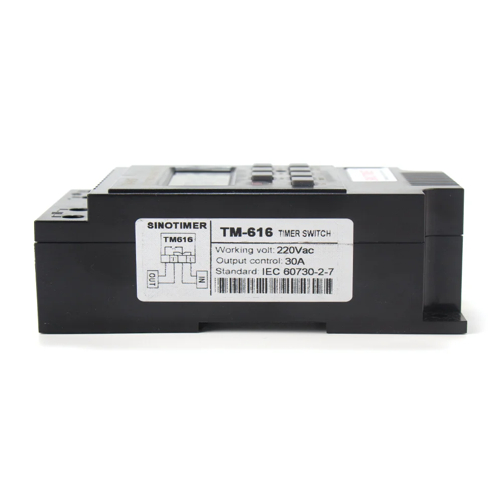 30AMP Weekly Programmable Digital TIME SWITCH Relay Control Timer 220V Din Rail Mount TM616 Din Rail Mount