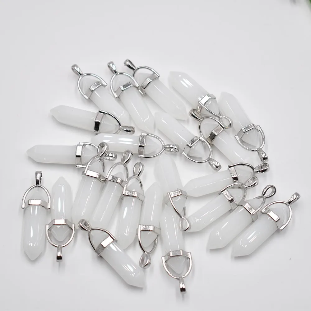 Modische Glas-Mischkristall-Säulenanhänger & Halsketten zur Schmuckherstellung, Charm-Pendel-Accessoire, 24 Stück/Los, Großhandel, versandkostenfrei. – Detail 7