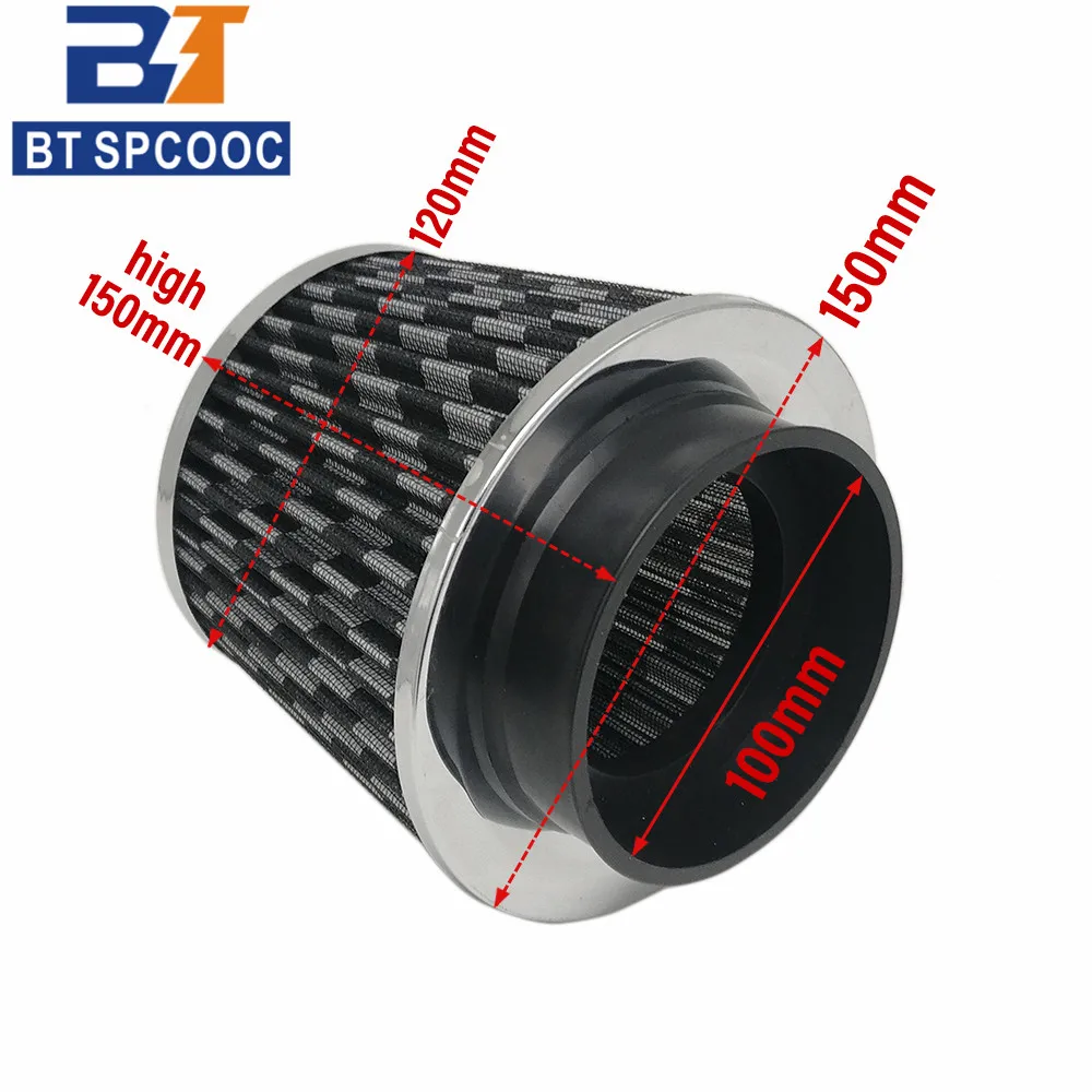 Uniwersalny układ dolotowy powietrza samochodowego 63mm 76mm 90mm 100mm Carbon Look High Flow Sportowy filtr powietrza samochodowy czerwony niebieski