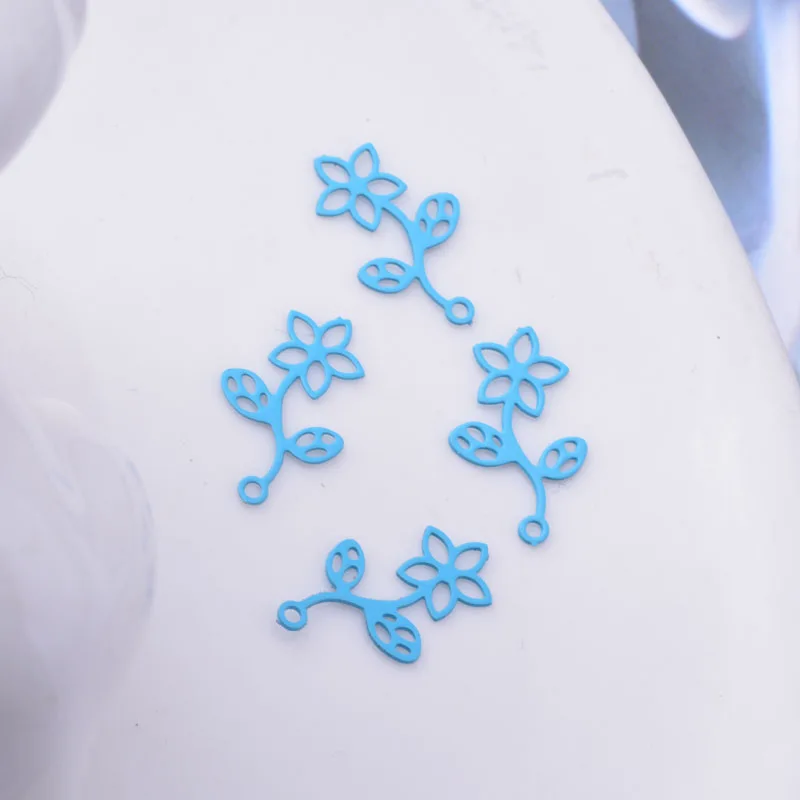 100 Stück AC10329 15*8mm Kleine Blumenanhänger DIY Schmuck Ohrring-Komponenten – Detail 10