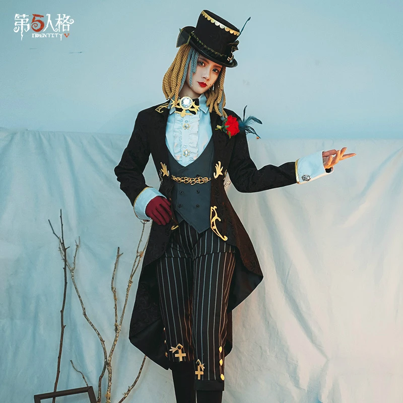 

Game Identity V Cos Bartender Demi Bourbon Cosplay Costume Gold New Skin Halloween Carnival Party Suits For Women Adults