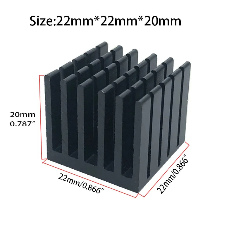 10pcs 22x22x20mm aluminum heat sink radiator heat sink for electronic chip IC LED motherboard chip with thermal Conductive Tape