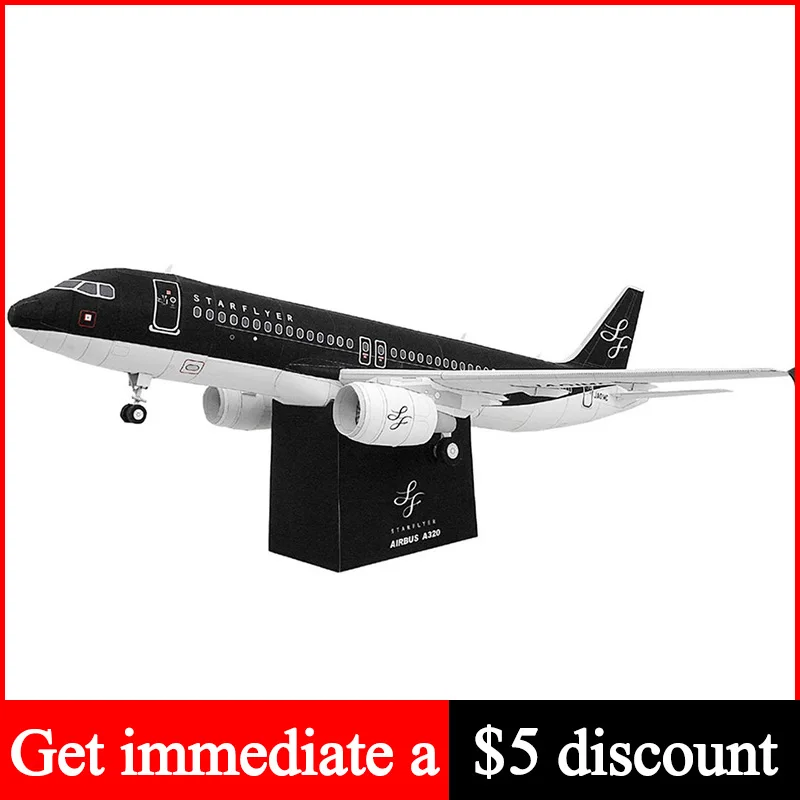 

StarFlyer Airbus A320 Airliner Aircraft Folding Handmade 3D Paper Model DIY Papercraft Art Teens Adult Origami Craft Toys ZX-071