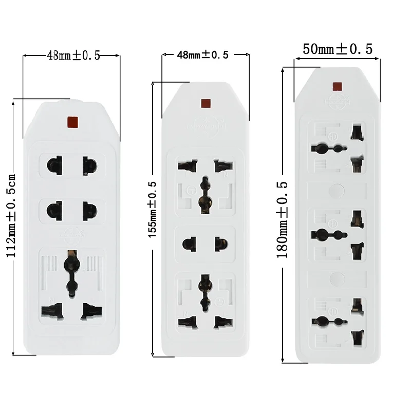 Multiple AC Universal Outlet Power Strip Without Cord DIY Rewirable Electric Socket With indicator 10A 250V 2200W