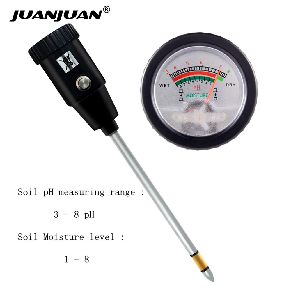 Handheld Soil pH Tester pH & Moisture Meter For Garden With 295mm Long Metal Probe Waterproof Soil Tester Kit Tools