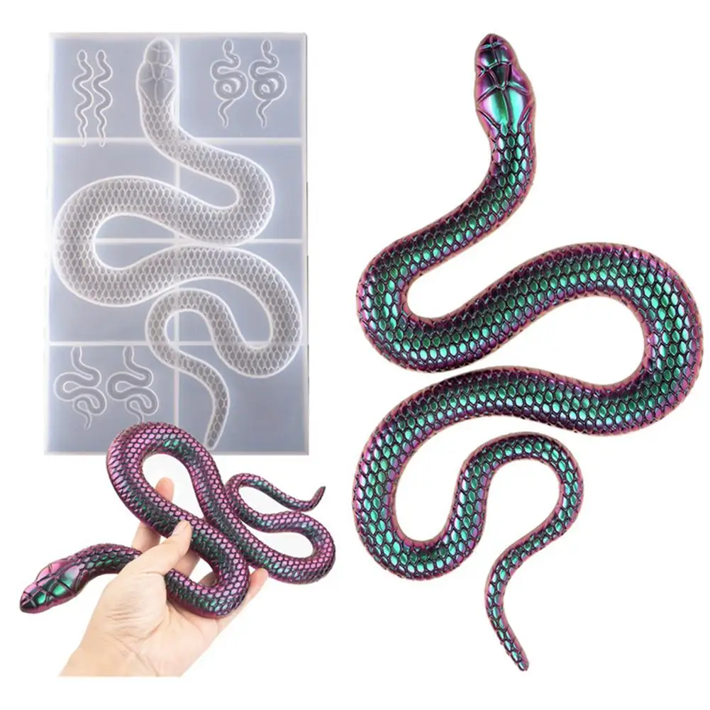 DIY Big Snake Shape Silicone Mold Crystal Epoxy Resin Clay Mold Making Accessories Craft Casting Mould for Home Decor