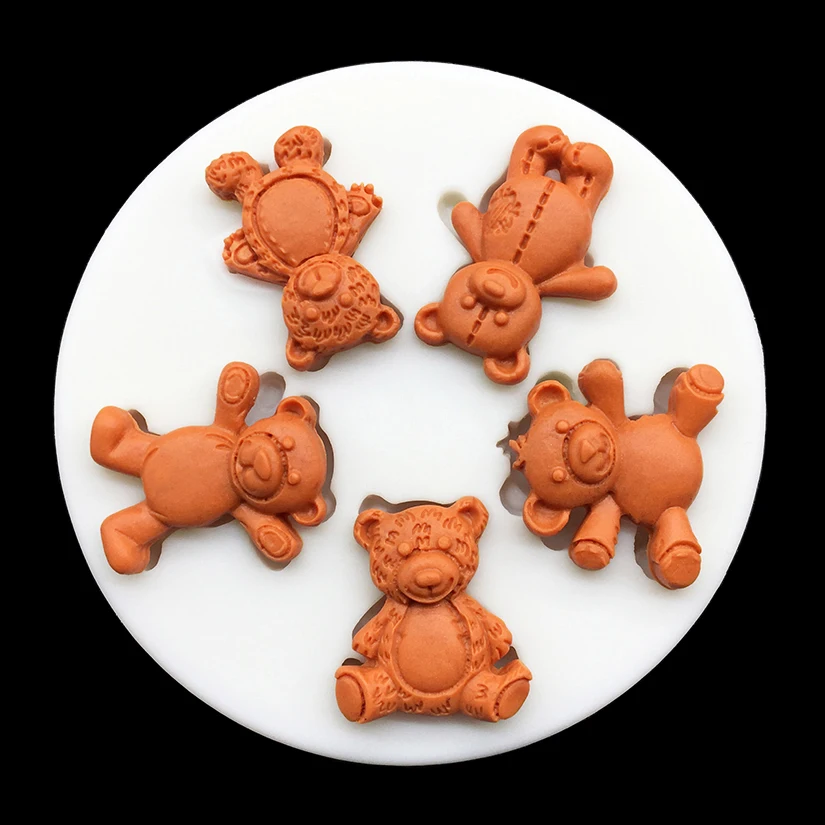 Cute Bear Silicone Sugarcraft Mold Resin Tools Cupcake Baking Mould Fondant Cake Decorating Tools