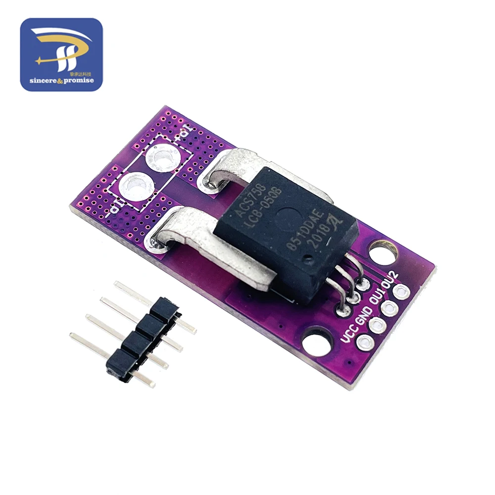 50A 100A Hall Current Sensor Module Linear Analog AC DC 3.3V-5V ACS758 ACS758LCB-050B 100B-PFF-T For Arduino RC Model Connector