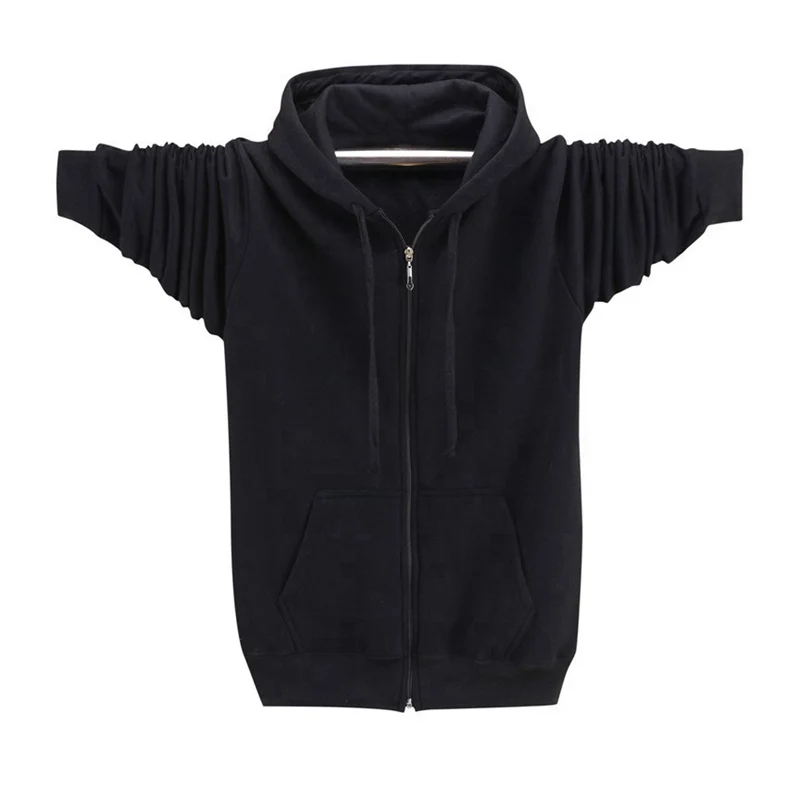 Autumn Winter Plus Size Big Men Hoodies Sweatshirts 8XL Fleece Warm 6XL 7XL Jackets Zipper Black Red Hooded Sweatshirts For Men