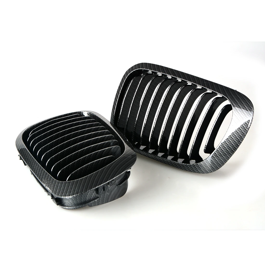 2Pcs Front Center Kidney Grilles For BMW E46 3 Series 2 Door 1999-2002 Carbon Black 1999-2002 Car Grill Car Styling Accessories