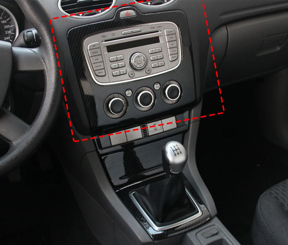 For Ford For Focus Mk2 2009 2010 Interior ABS Car Central Control Panel AC Audio Control Decoration Cover Trim Car Styling