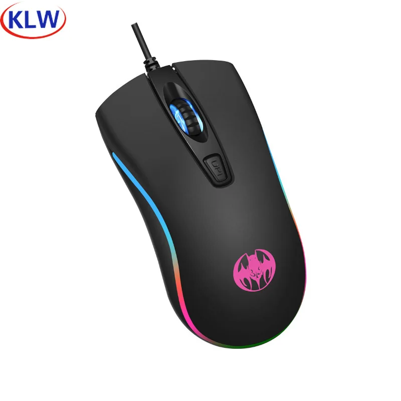 RGB LED USB Wired Gaming Mouse, 4 Buttons, Ergonomic Computer Mouse, Gamer with Cable for PC, Laptop, Optical Mouse, 2000 DPI