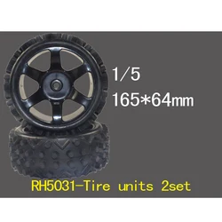 1/5 RC Buggy ruote e pneumatici per auto 2set (165mm x 64mm) per VRX RH5031 RiverHobby FG denver SmartechXTC