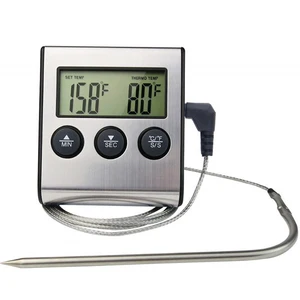 Digitales Küchenthermometer, Ofenfleisch -Futtertemperatur, Grill, Timerfunktion mit Sonde, Wärmemesser 8 Hauptverkaufsthermometerzeit - №5