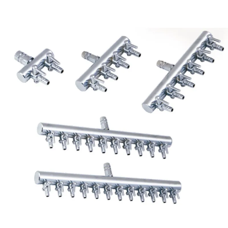 Air Pump Splitters Stainless Steel Metal Air Distributors Distribute Air Flow Inlet 8mm And Outlet 4mm Fish Aquarium Accessories