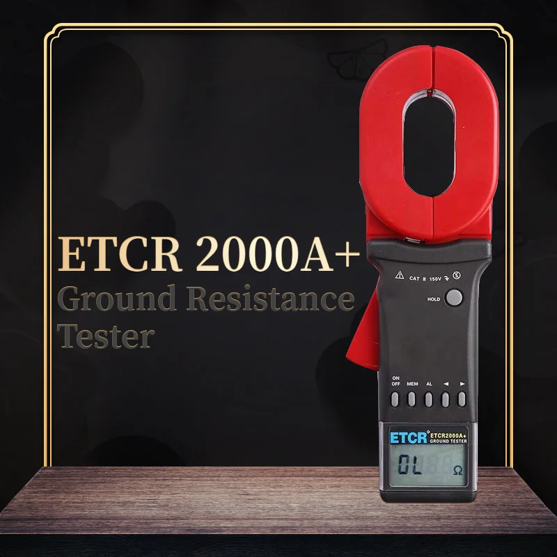 ETCR ETCR2000A + penjepit Digital pada tanah, alat penguji Grounding Perlindungan Petir ETCR2100A + ETCR2000C +