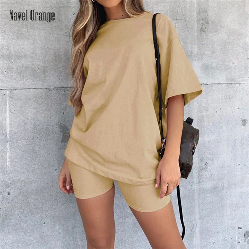 Summer Women Short Sleeve Shorts Loungewear Solid O-Neck Elastic Waist Home Wear Elegant Female Pullover Top Pyjama Dropshipping