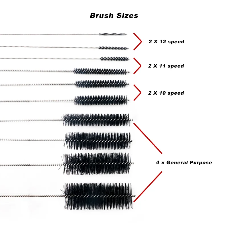 10Pcs/lot Bicycle Brushes Cleaner Multifunctional Cycling Cleaning Nylon Bristles Stainless Steel Riding Chain Cleaning Brush