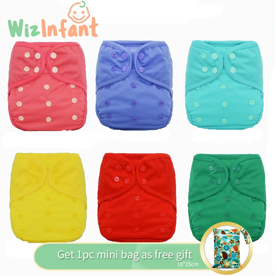 (6pcs/lot)WizInfant OS Baby Cloth Diaper Cover With or Without Bamboo Insert,waterproof breathable S M& L adjustable