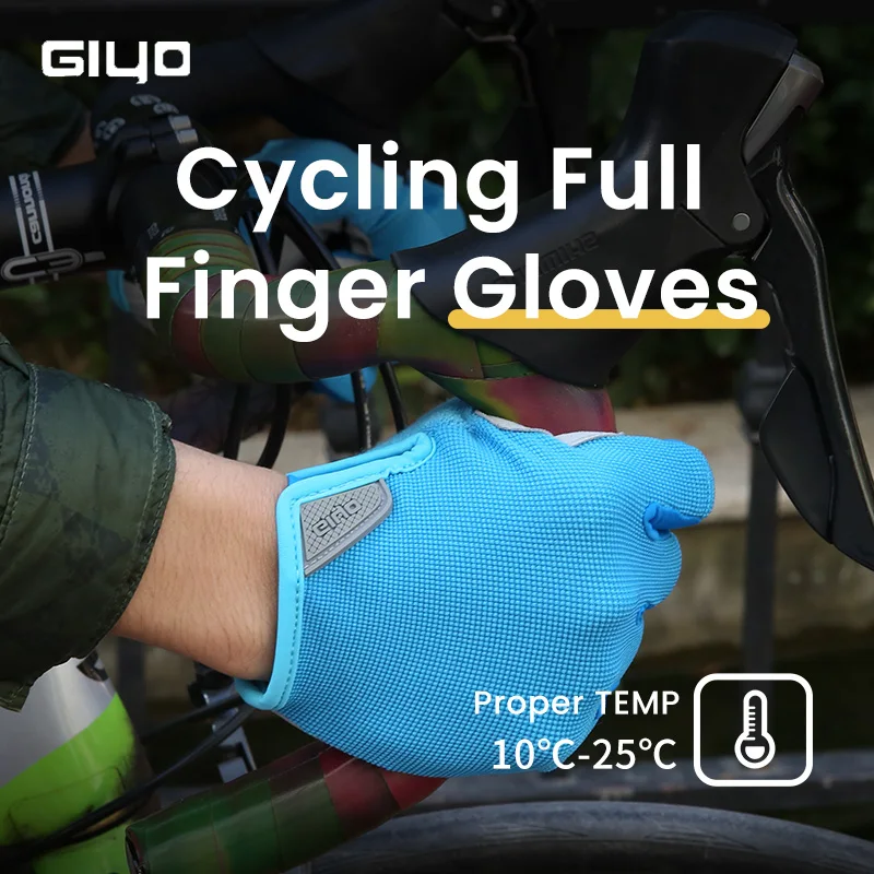 Giyo Breathable Cycling Full Finger Gloves Wear-resistant Touch Screen Bike Lycra Fabric Mittens Bicicleta Road Bike Long Gloves