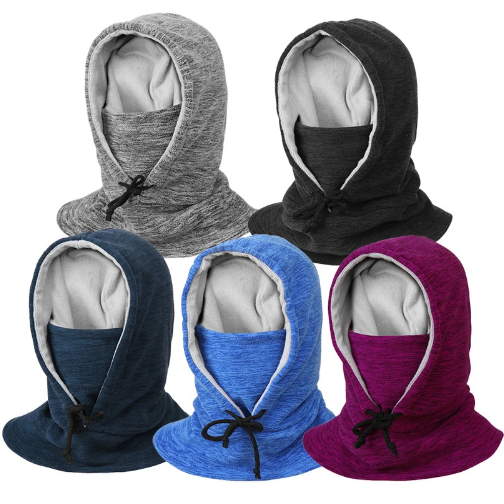 Winter Warm Fleece Beanies Hats Waterproof Thermal Balaclava Face Neck Warmer For Outdoor Sports Skiing Scarf Thermal Cap