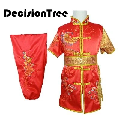 2023 chinese outfits for kids children tai wushu kids kung fu martial arts sets performance suit embroidery dragon costumes