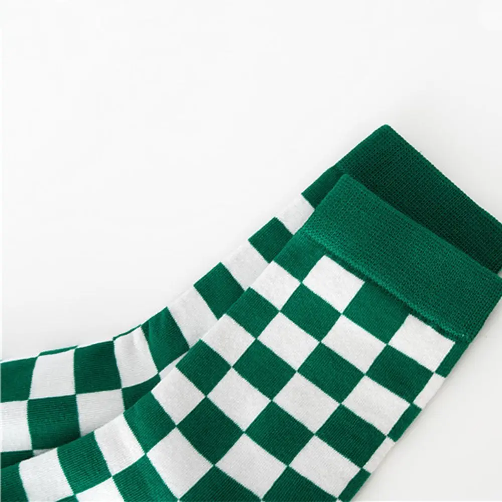 Daily Comfortable Checkerboard Women Hosiery Korean Style Versatile Socks Plaid Cool Harajuku Stocking Breathable Simple Sock