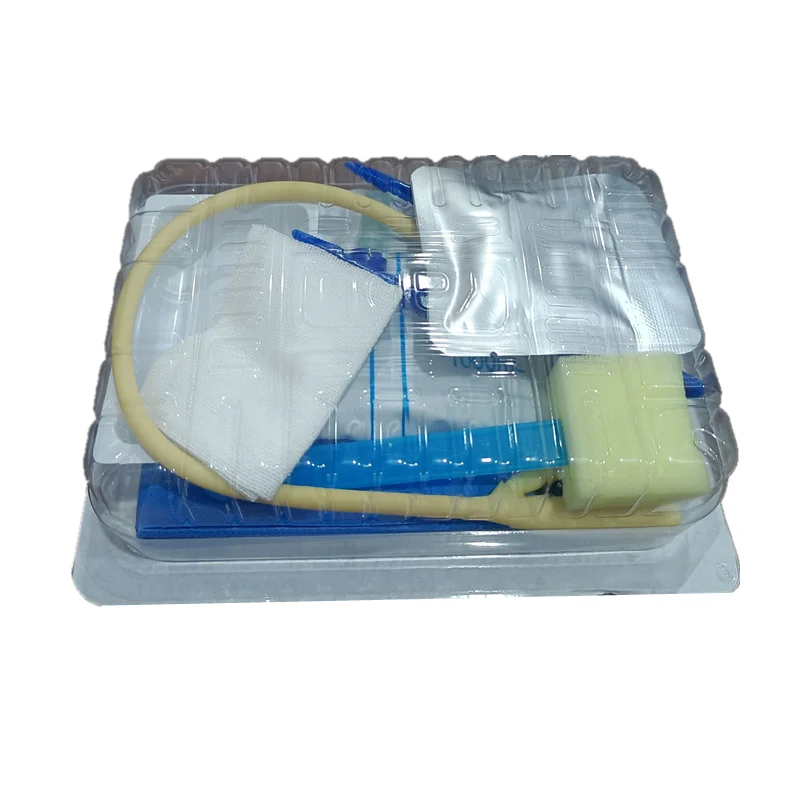 Disposable Sterile Urethral Catheterization Kit Double-Lumen 16# Latex Catheter for Man Women Urine Drainage After Surgery