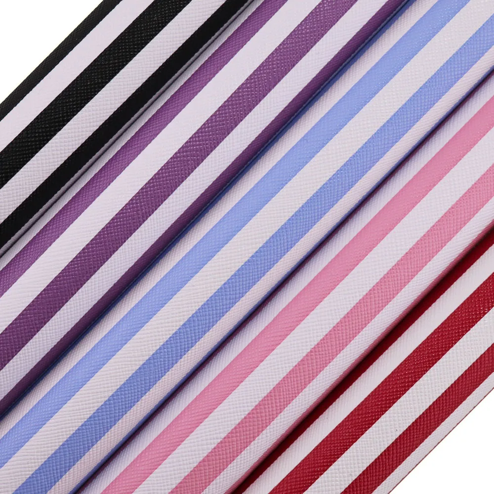 30x134cm Roll Black White Stripe Faux Synthetic PU Artificial Leather Fabric For Handbags Material DIY BH442