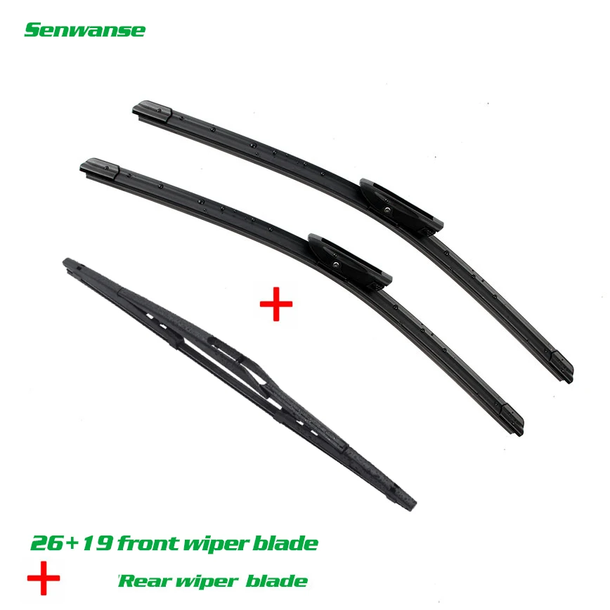 

Senwanse Front and Rear Wiper Blades For Fiat Qubo Fiorino 2008-2015 High quality Windshield Windscreen Wiper 26"+19"+14"