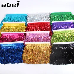 2yards 16cm DIY Lantin Dance Wedding Party Dress Trims Braided Laser Sequins Paillette Lace Ribbon Handmade Crafts Accessories