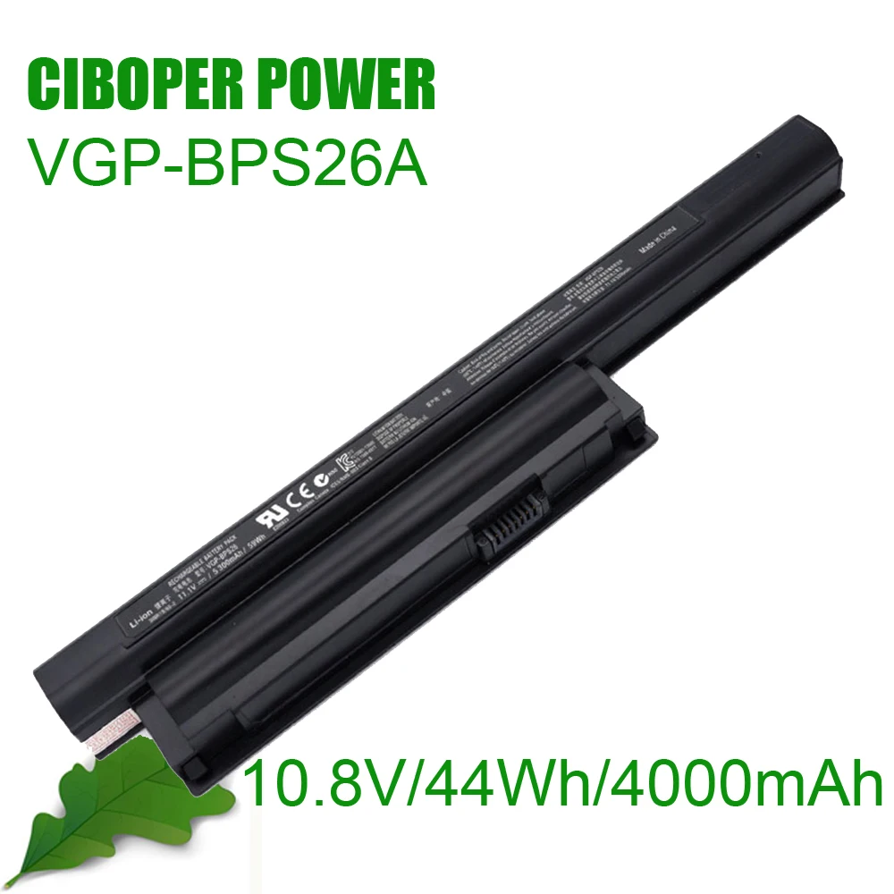 Original Quality Battery VGP-BPS26 10.8V 44Wh 4000mAh BPS26 VGP-BPL26 VGP-BPS26A SVE14A SVE15 SVE17 VPC-CA VPC-CB VPC-EG VPC-EH