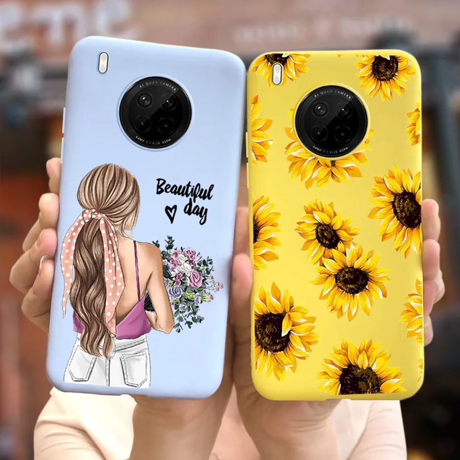 For Huawei Y9A Case Colorful Flower Back Cover Soft TPU Funda For Huawei Y9a Y9 A 2020 Phone Cases For Huawei Y9a Cover 6.63inch