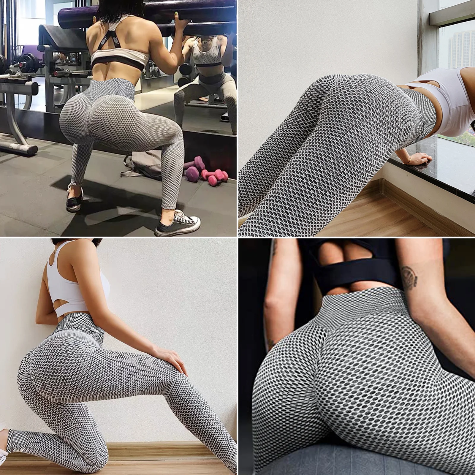 TIK Tok Leggings Women's Hip Lift Workout Tights Plus Size Sports High Waist Yoga Pants US/UK/CA/DE STOCK F0256 CACARE