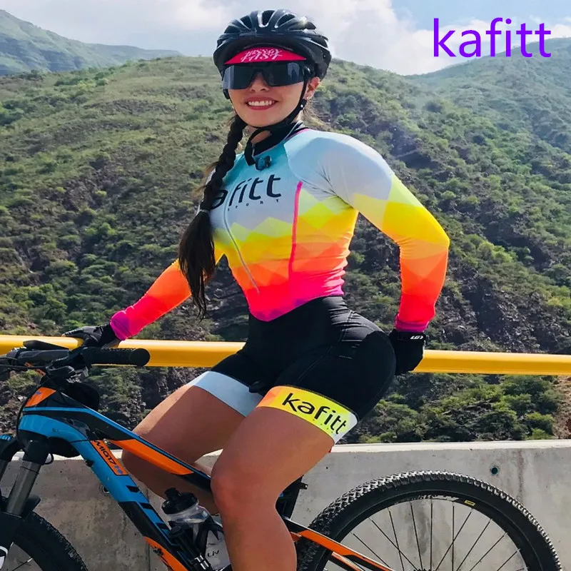 2022-KAFITT triathlon race jersey overalls sports running woman one-piece dress long-sleeved loop suit 20DGEL