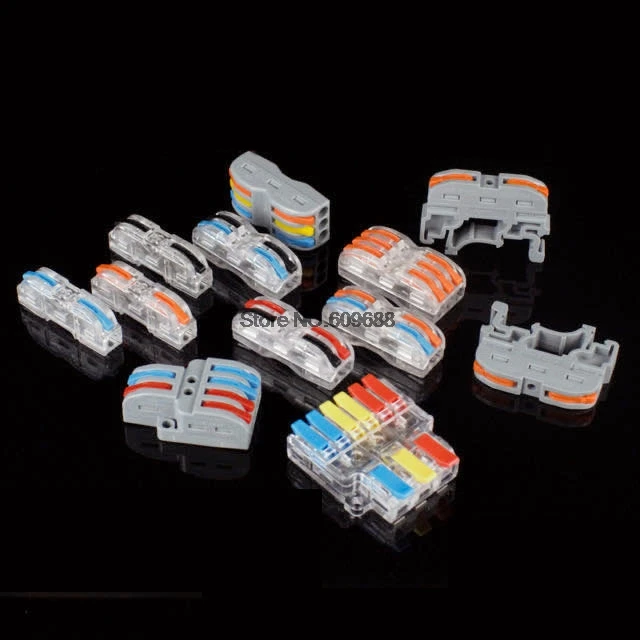 Wire Connectors PCT-222 Terminal Block Conductor SPL-2/3 Push-In Mini Terminal Block Cable Splitter Led Light conector PCT-223 