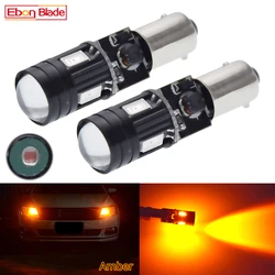 2Pcs Orange AMBER 4SMD + XBD 5W Canbus Error Free BA9S BAX9S BAY9S LED Parking Lights T4W H6W H21W For Car Lighting 12V DC